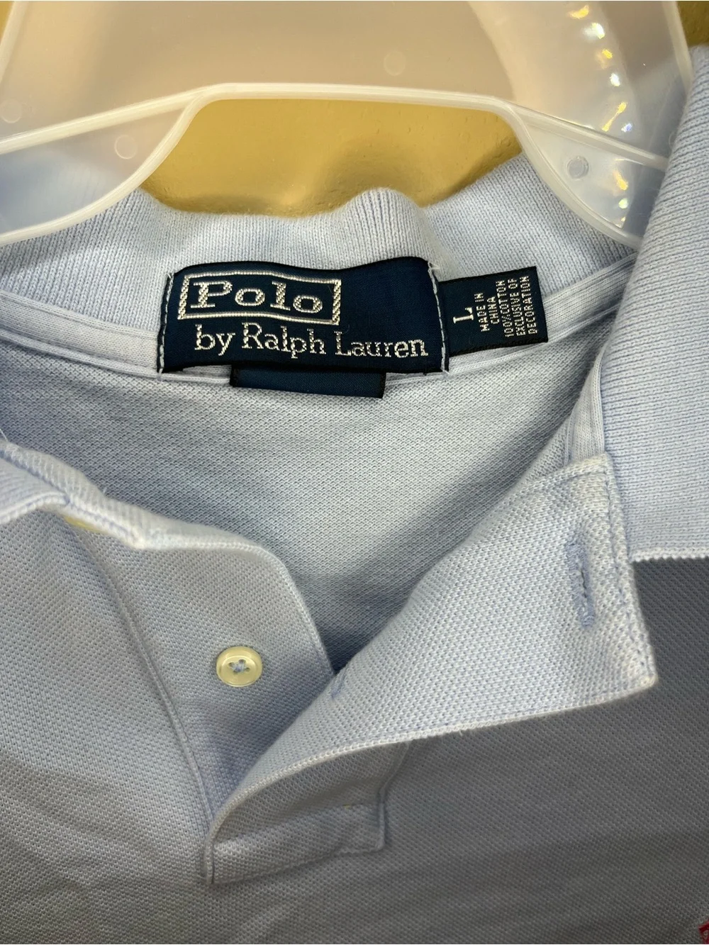 Ralph Lauren Light Blue Polo with Pink Pony Logo